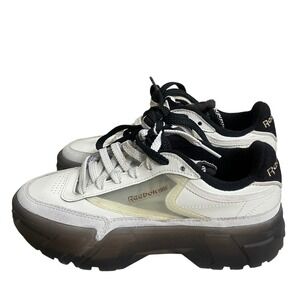 Reebok Club C Cardi‎ B Chalk White Black Birthday kids 4.5 sneakers tennis shoes